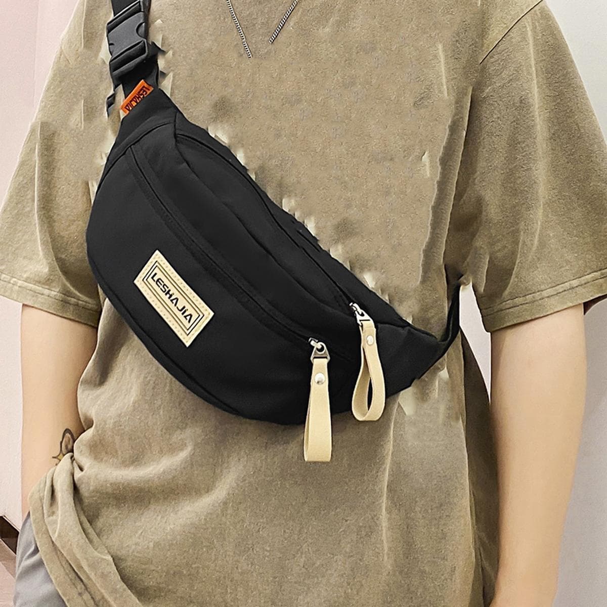 Sac de taille en nylon dÃ©contractÃ© et polyvalent Ã une Ã©paule pour un look sportif simple et lÃ©ger, sac d'universitÃ© pour papa, cadeaux pour la