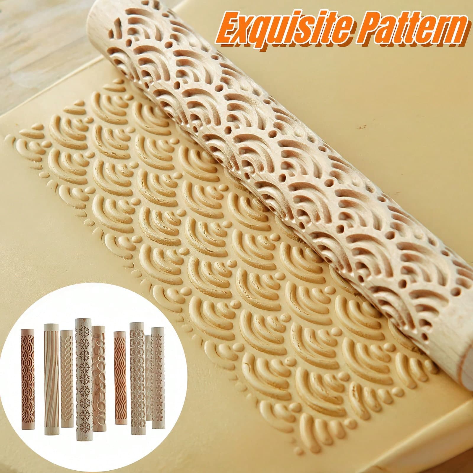 1 Pièce Outil De Estampillage En Céramique Fait Main Avec Motif Exquis, Convient Pour Les Artisans Potiers D'argile. Il Peut Également Être