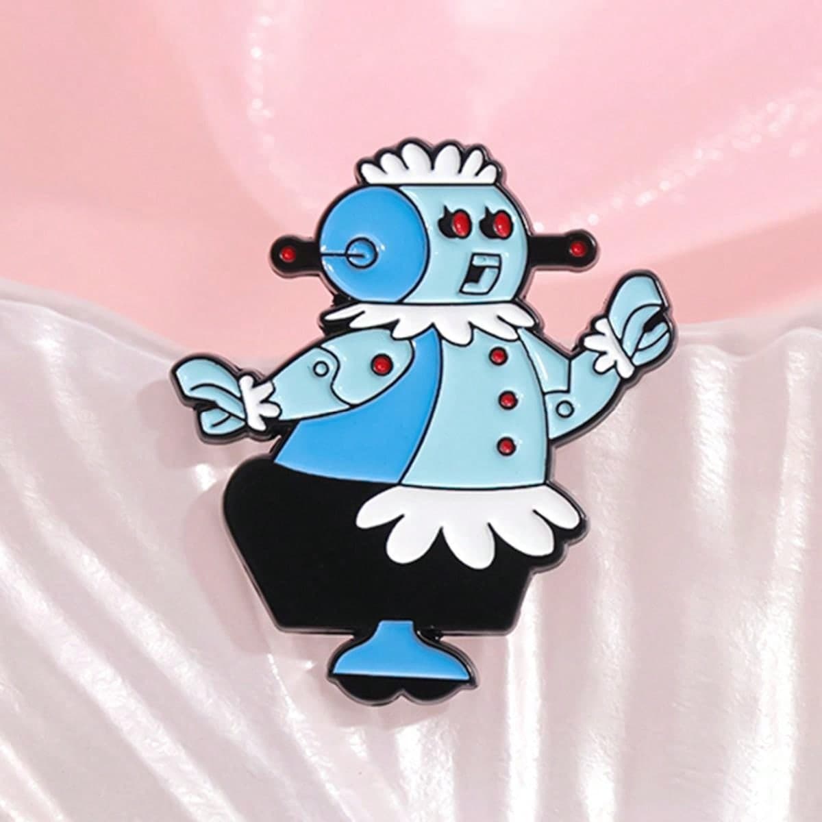 1 pièce Broche d'émail "Nanny Robot" personnalisée de pins comiques de série TV familiale, broches de revers drôles de dessins animés, bijou de
