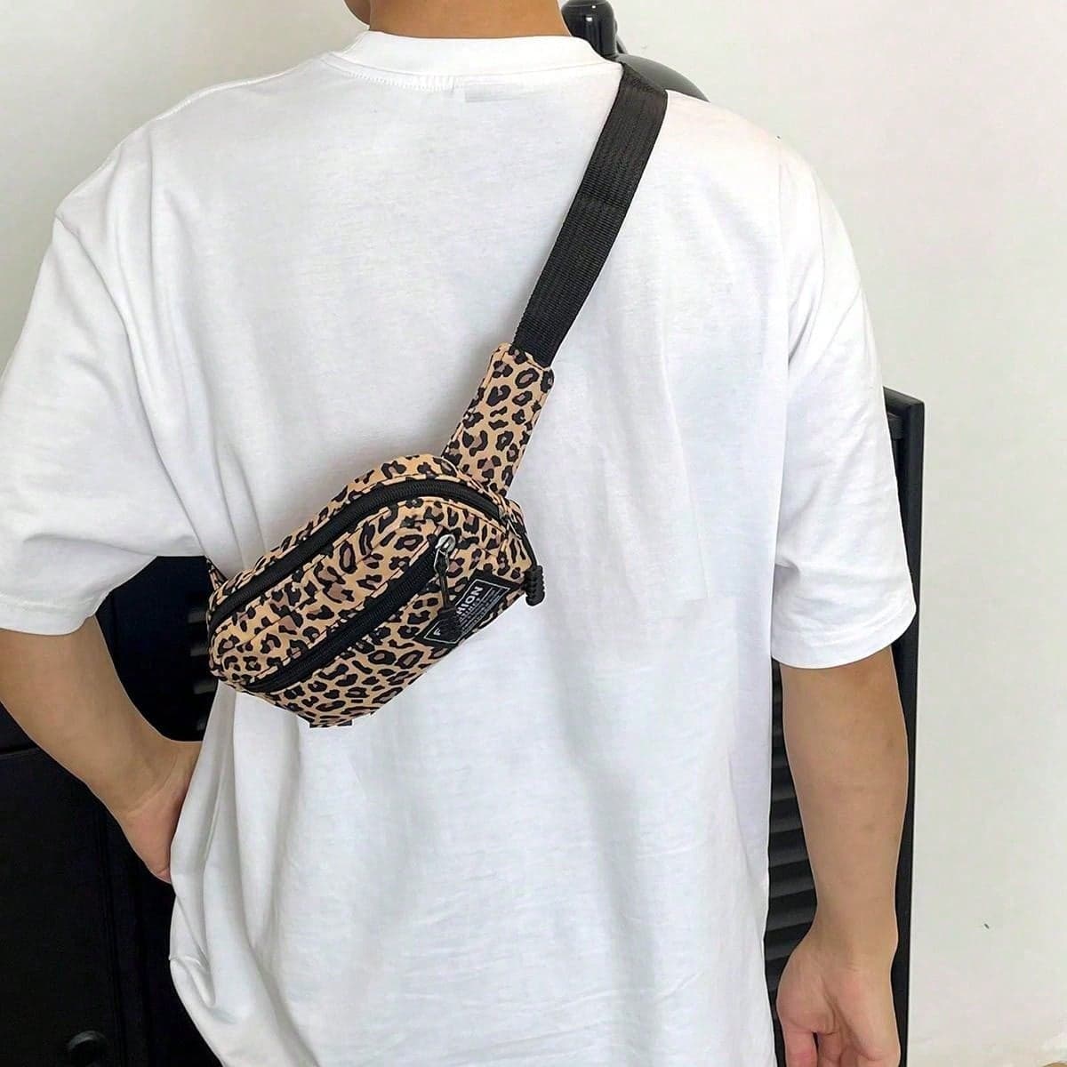 1 pièce Sac de poitrine mini sportif simple et mode en velours côtelé unicolore pour hommes, sac de fête des pères, cadeaux pour papa, sac de